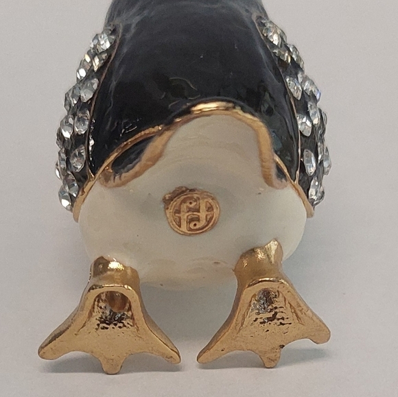 Waltz & F Enameled Trinket Box With Rhinestone Pre-owned - Picture 3 of 9